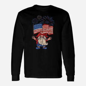 Patriotic Gnome 4Th Of July American Flag Independence Day Unisex Long Sleeve | Crazezy