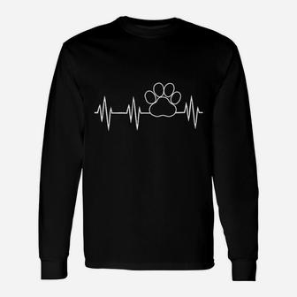 Paw Print Heartbeat For Dog Lovers Unisex Long Sleeve | Crazezy UK