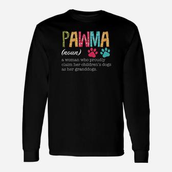 Pawma Definition A Woman Who Proudly Claim Her Children's Dogs As Her Granddogs Floral Long Sleeve T-Shirt - Monsterry