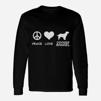 Peace Love Cocker Spaniel Unisex Long Sleeve | Crazezy CA