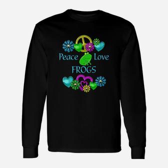 Peace Love Frogs Unisex Long Sleeve | Crazezy CA