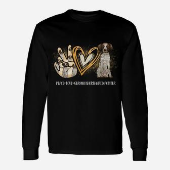 Peace Love Gsp German Shorthaired Pointer Dog Lover Unisex Long Sleeve | Crazezy