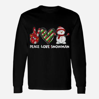 Peace Love Santa Snowman Family Matching Christmas Pajamas Unisex Long Sleeve | Crazezy
