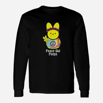 Peace Out Peeps Easter Tie Dye Hippie Bunny Gift Unisex Long Sleeve | Crazezy CA