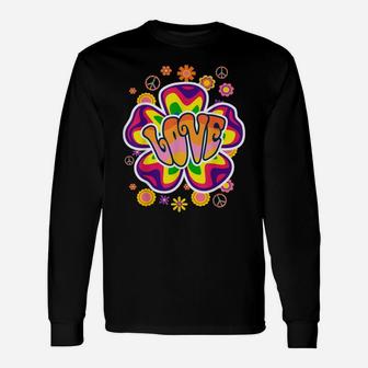 Peace Sign Flower Love Hippie Costume 60S 70S Unisex Long Sleeve | Crazezy