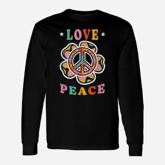 Peace Sign Flower Love Peace Hippie Costume 60S 70S Unisex Long Sleeve | Crazezy