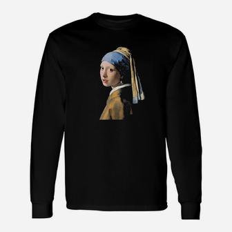 Pearl Lisa Of The North Famous Painting Vintage Design Unisex Long Sleeve | Crazezy UK
