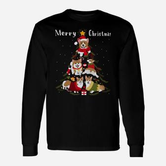 Pembroke Welsh Corgi Christmas Tree Xmas Dog Lover Sweatshirt Unisex Long Sleeve | Crazezy