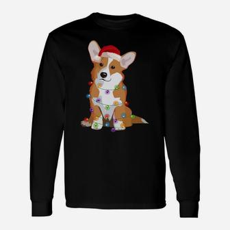 Pembroke Welsh Corgi Pwc Christmas Lights Xmas Dog Lover Sweatshirt Unisex Long Sleeve | Crazezy