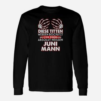 Personalisiertes Geburtsmonat Langarmshirts - Juni Mann Schutzschild Spruch - Seseable