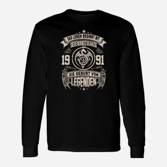 Personalisiertes Vintage 1991 Legenden Langarmshirts – Retro Geburtsjahr Design - Seseable