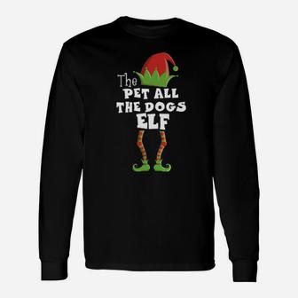 Pet All The Dogs Xmas Long Sleeve T-Shirt - Monsterry UK