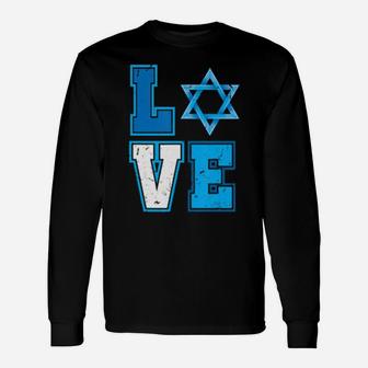 Ph Love Hanukkah Star Of David Happy Chanukkah Long Sleeve T-Shirt - Monsterry