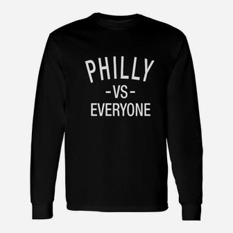 Philadelphia Vs Everyone Philly Sports Fan Graphic Long Sleeve T-Shirt - Thegiftio UK