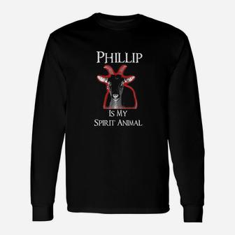 Phillip Is My Spirit Animal Black Unisex Long Sleeve | Crazezy