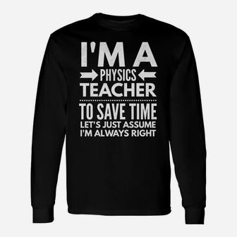 Physics Teacher Quotes Clothing Funny Appreciation Week Gift Unisex Long Sleeve | Crazezy DE