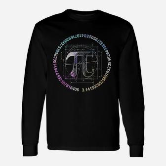 Pi Circle Watercolor For Pi Day Unisex Long Sleeve | Crazezy AU
