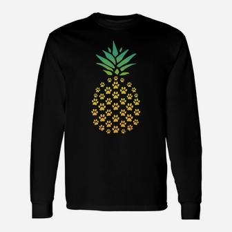Pineapple Cat Paw Funny Tee For Cats Lovers Pineapple Lovers Unisex Long Sleeve | Crazezy DE