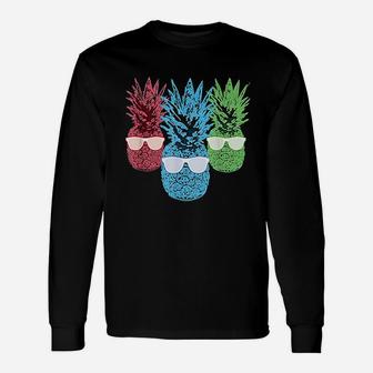 Pineapple Retro Pineapples Summer Sunglass Long Sleeve T-Shirt - Thegiftio UK