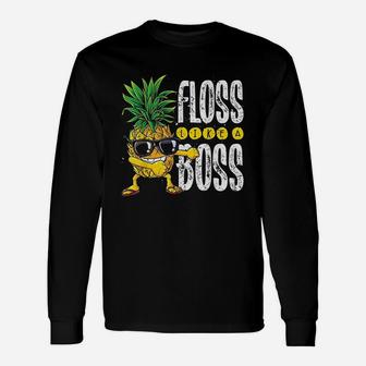 Pineapple Sunglasses Floss Like A Boss Aloha Beaches Unisex Long Sleeve | Crazezy