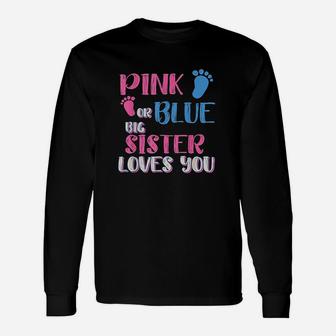 Pink Or Blue Gender Reveal Unisex Long Sleeve | Crazezy DE