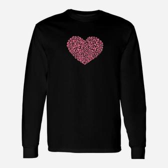 Pink Skull Heart Valentines Day Long Sleeve T-Shirt - Thegiftio