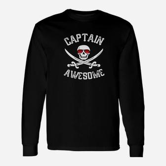 Pirate Shirt Dad Or N Captain Awesome Pirate Long Sleeve T-Shirt - Thegiftio