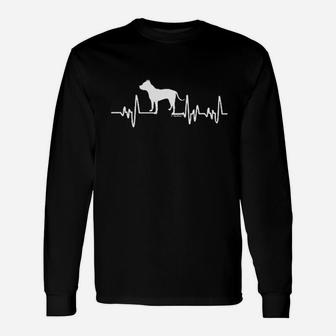 Pitbull Gifts Dog Lover Heartbeat Unisex Long Sleeve | Crazezy DE