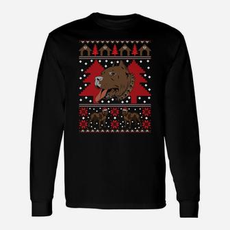 Pitbull Ugly Christmas Happy Holiday Dog Lover Xmas Gift Sweatshirt Unisex Long Sleeve | Crazezy