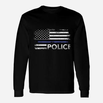 Police American Flag Long Sleeve T-Shirt - Thegiftio UK