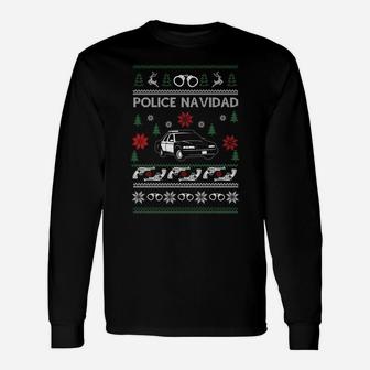 Police Navidad Job Ugly Christmas Gifts Xmas Pajama Matching Sweatshirt Unisex Long Sleeve | Crazezy