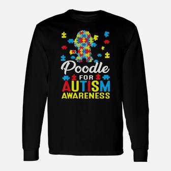 Poodle For Autism Awareness Dog Lover Puzzle Long Sleeve T-Shirt - Monsterry CA
