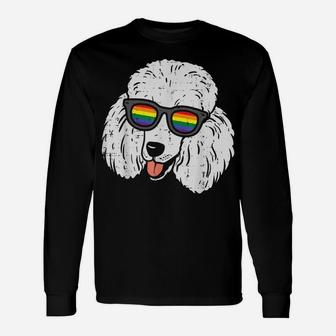 Poodle Dog Lgbtq Rainbow Flag Gay Pride Ally Dog Lover Unisex Long Sleeve | Crazezy