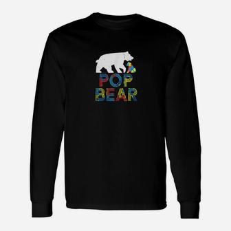 Pop Bear Autism Awareness Proud Autism Long Sleeve T-Shirt - Monsterry