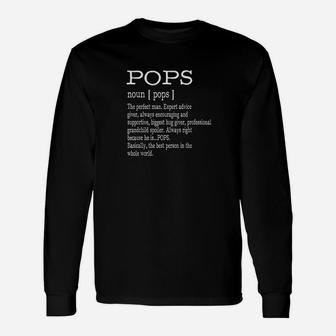 Pops Definition Grandpa Father Day Gift Unisex Long Sleeve | Crazezy AU