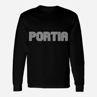 Portia Name Retro 60S 70S 80S Vintage Family Funny Unisex Long Sleeve | Crazezy CA
