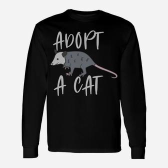 Possum Adopt A Cat Ugly Opossum Lovers Vintage Gift Unisex Long Sleeve | Crazezy