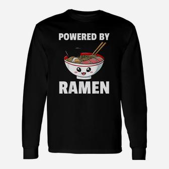 Powered By Ramen Noodle Japanese Bowl Cup Miso Unisex Long Sleeve | Crazezy DE