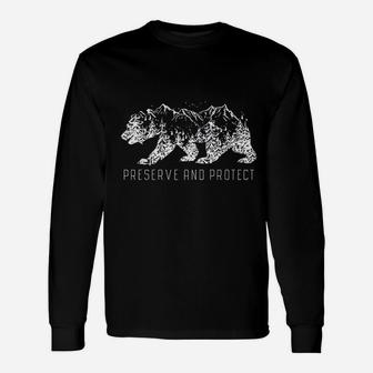 Preserve And Protect Vintage National Park Bear Forest Unisex Long Sleeve | Crazezy UK