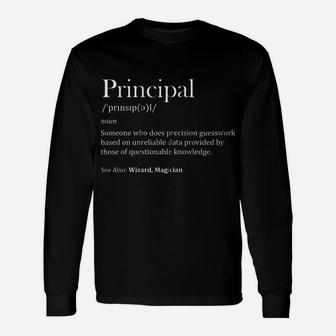 Principal Definition Noun Funny Back To School Humor Zip Hoodie Unisex Long Sleeve | Crazezy DE