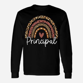 Principal Leopard Rainbow Funny School Principal Gift Unisex Long Sleeve | Crazezy UK