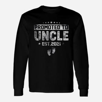 Promoted To Uncle Est 2021 New Long Sleeve T-Shirt - Thegiftio