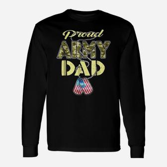 Proud Army Dad Shirt - Camo Military Father Tshirt Gift Unisex Long Sleeve | Crazezy