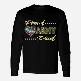 Proud Army Dad Us Flag Dog Tags Military Father Family Gift Unisex Long Sleeve | Crazezy