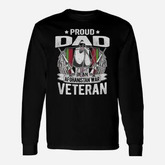 Proud Dad Of An Afghanistan War Veteran Military Father Gift Unisex Long Sleeve | Crazezy