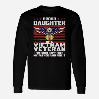 Proud Daughter Of A Vietnam Veteran Ribbon Patriotic Family Unisex Long Sleeve | Crazezy