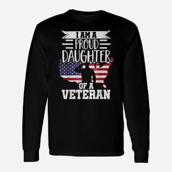 Proud Daughter Veteran Nothing Scares Patriotic Veterans Day Unisex Long Sleeve | Crazezy AU
