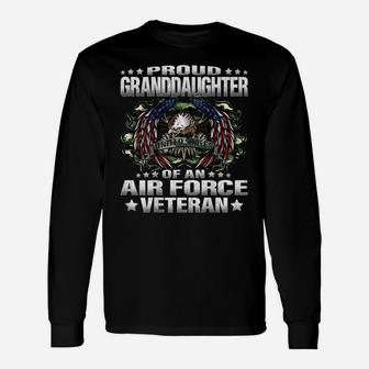 Proud Granddaughter Of An Air Force Veteran Vet's Family Unisex Long Sleeve | Crazezy DE