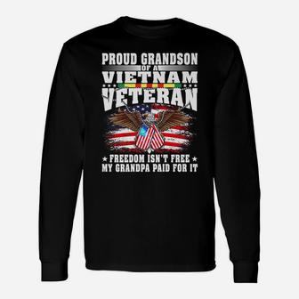 Proud Grandson Of Vietnam Veteran - Freedom Isn't Free Gift Unisex Long Sleeve | Crazezy