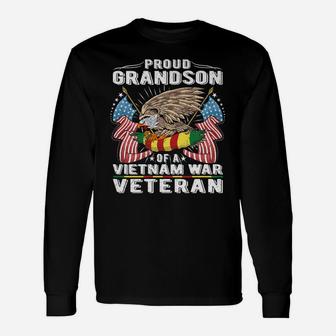 Proud Grandson Of Vietnam Veteran Military Vets Family Gift Unisex Long Sleeve | Crazezy DE
